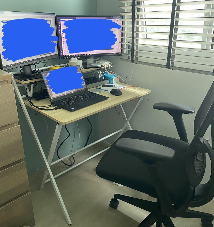 Compact, Foldable Study/Computer Table with Elevated Monitor Stand ...