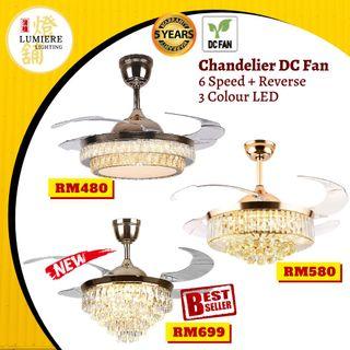 CRYTAL CHANDELIER CEILING FAN