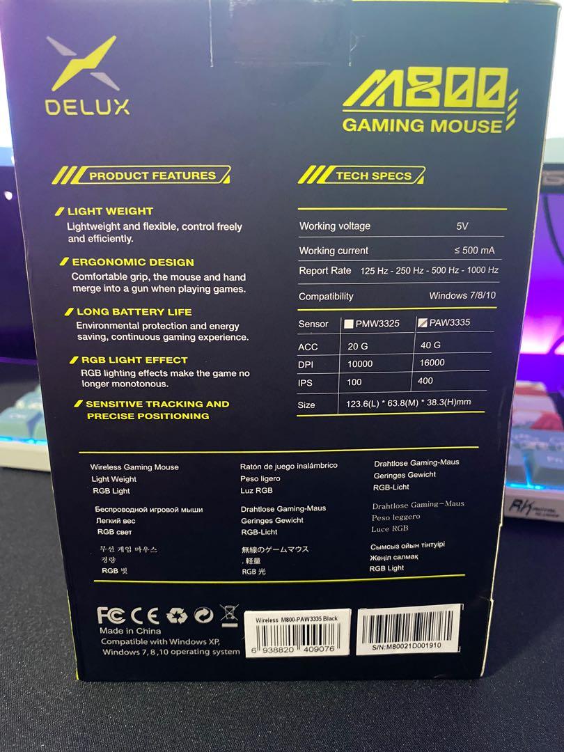 Delux M800/M800DB 3325 Wireless Gaming Mouse, Computers & Tech, Parts ...