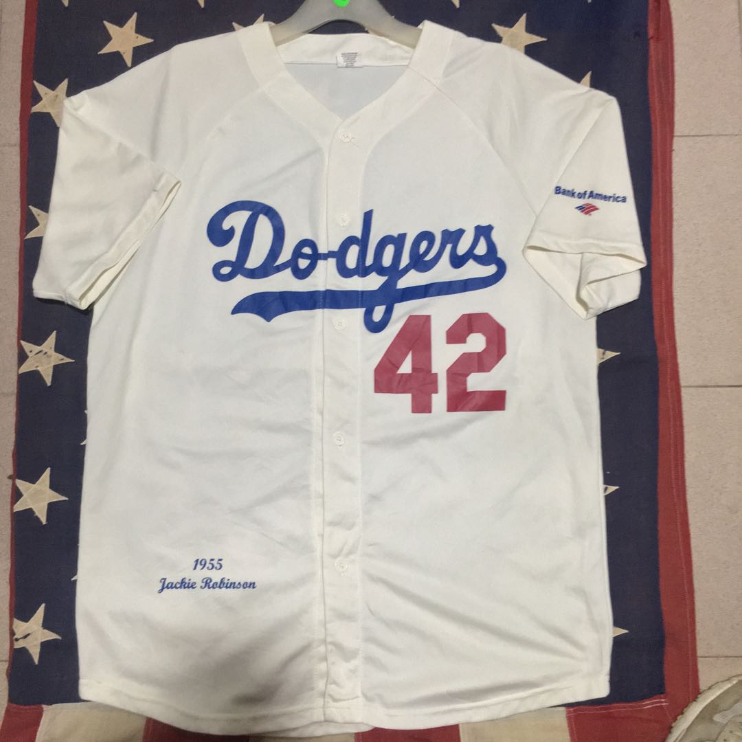 Dodgers Jackie Robinson 1955 baseball jersey, Men's Fashion, Tops & Sets,  Tshirts & Polo Shirts on Carousell
