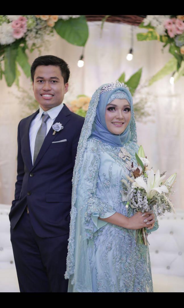 Nego Dress Resepsi Inner Outer Veil Fesyen Wanita Pakaian