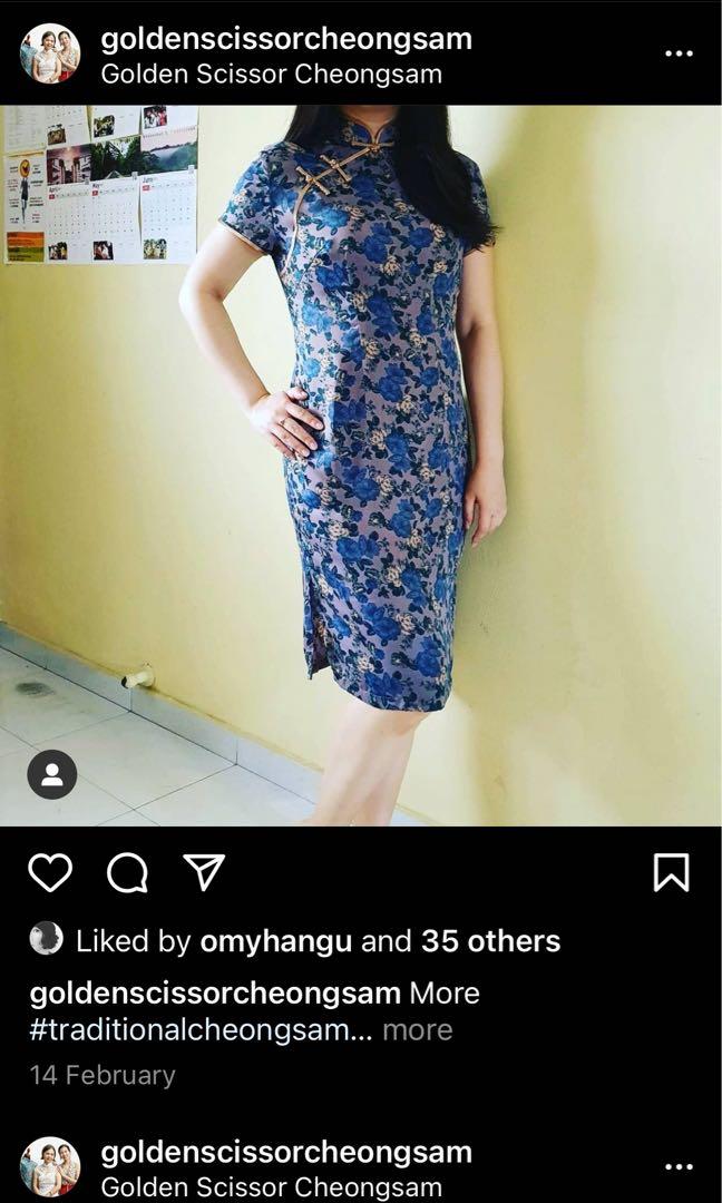 Golden scissors cheongsam prices store