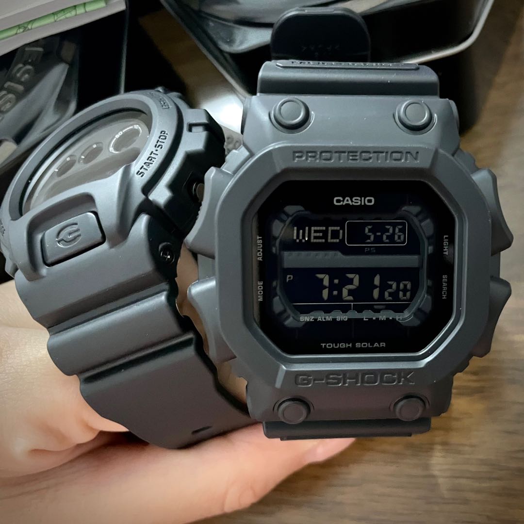G Shock King Classic Black Out Series GX56BB Tough Solar DW6900 DW6900BB Gshock Couple Set Individual Watch