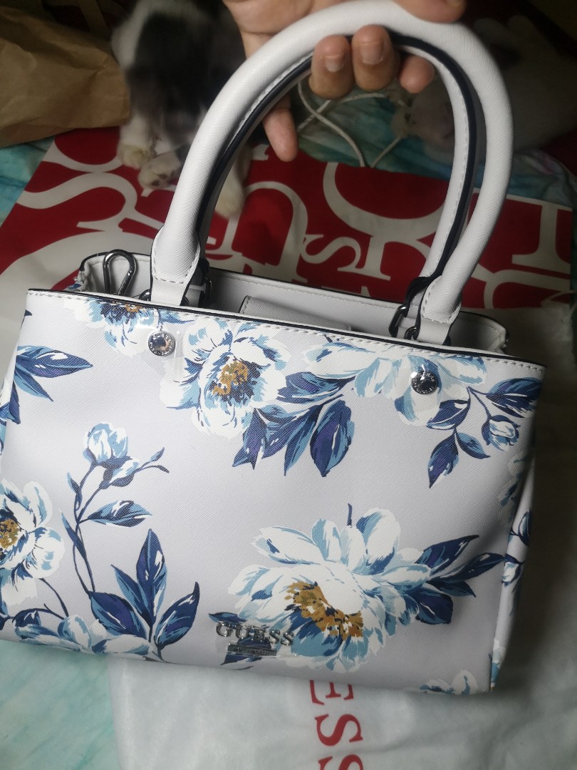 Guess blue deals floral handbag