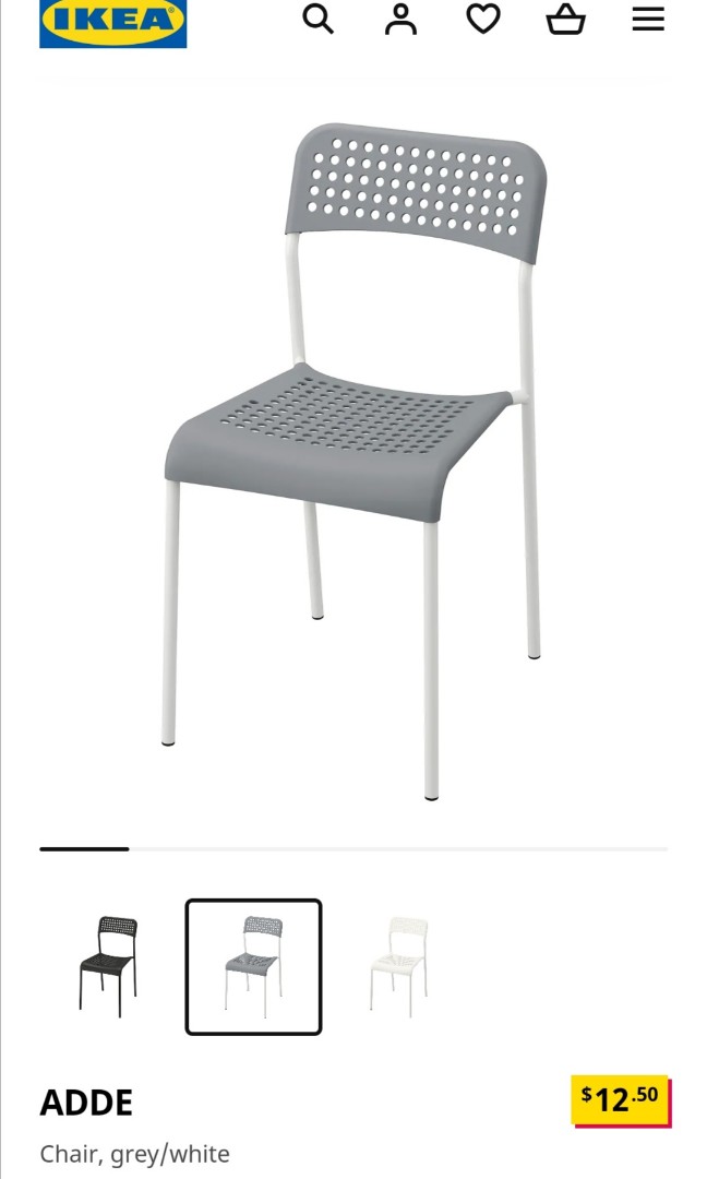 Ikea Chair Furniture Home Living, Ikea Adde Chair Dimensions
