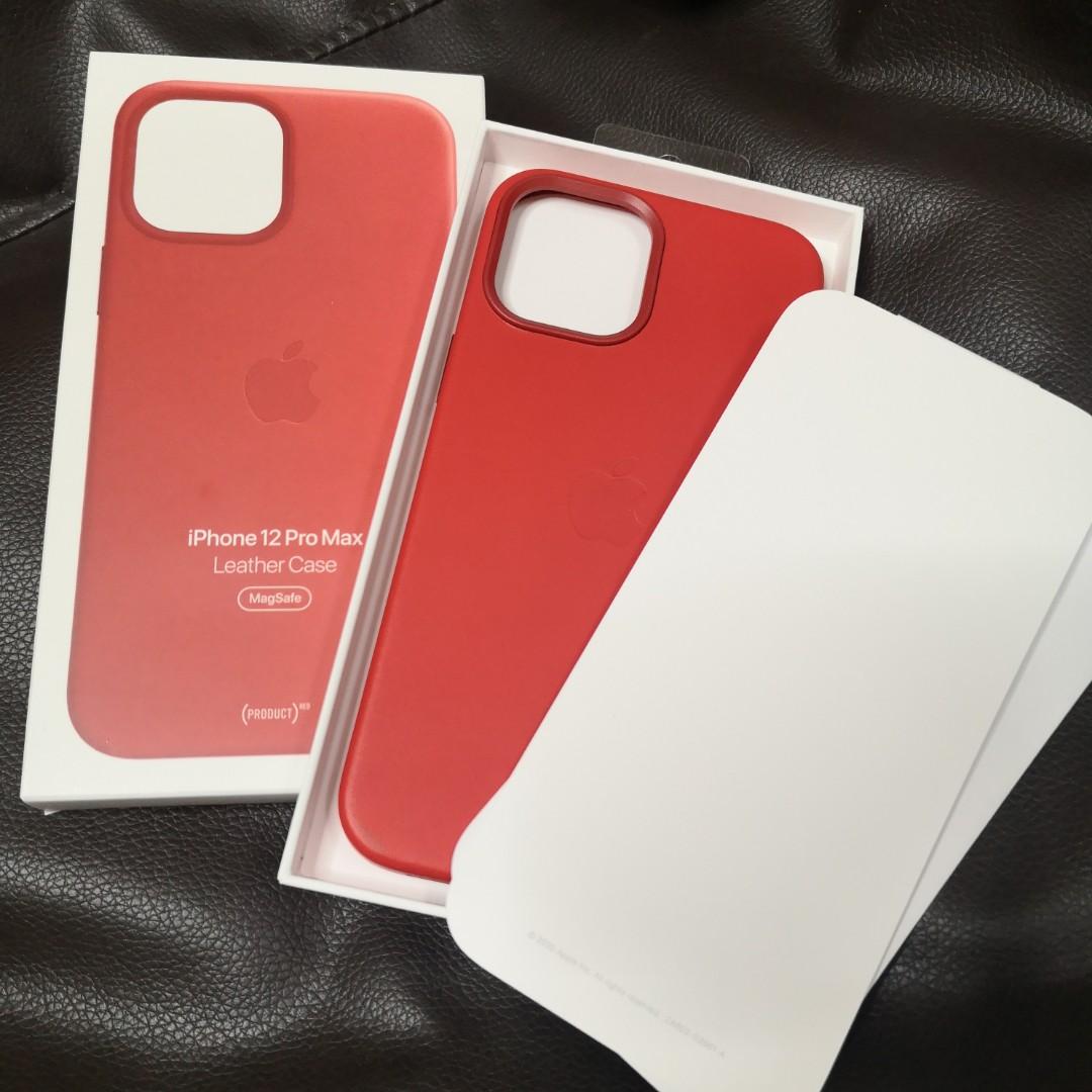 Original iPhone 12 Pro Max Leather Case MagSafe Product Red 