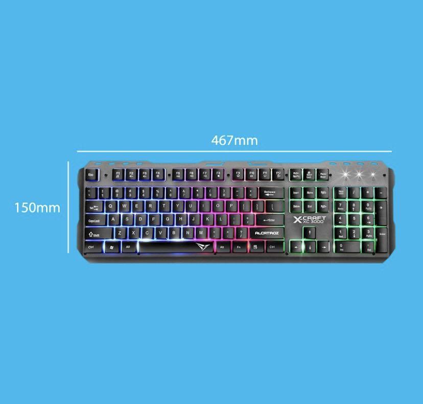 Alcatroz XCraft XKB100 Spill Proof Gaming Keyboard with 9 Backlight