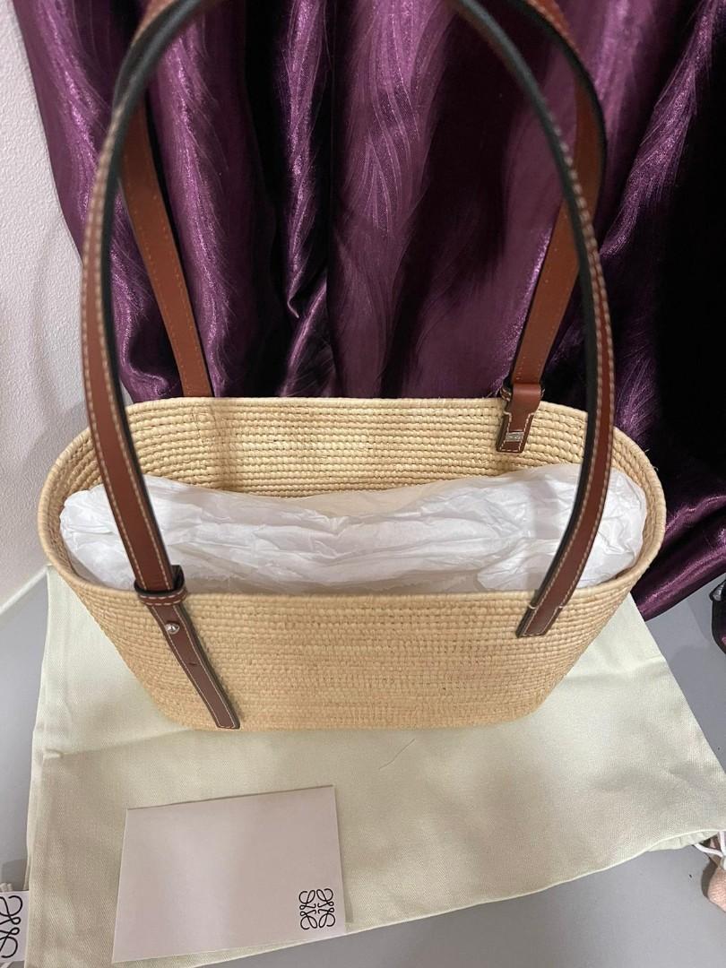 Loewe Small Square Basket Bag in Raffia, Luxury, Bags & Wallets on