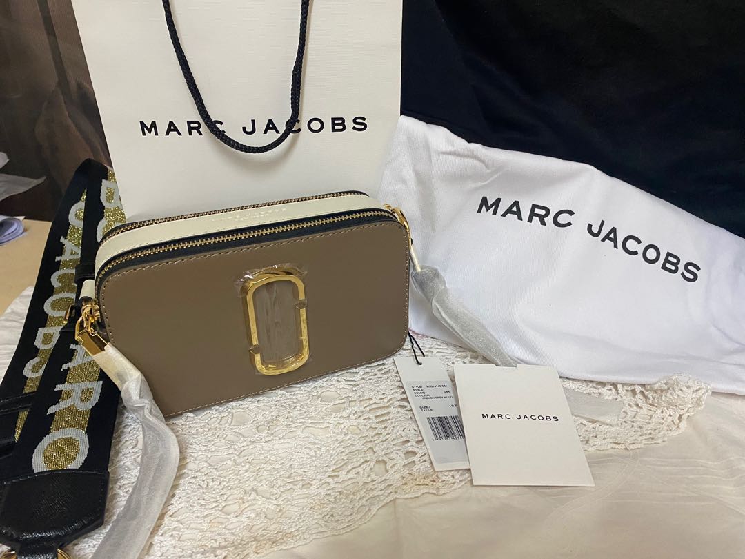 Marc Jacobs Logo Strap Snapshot Small Camera Bag French Gray Multi
