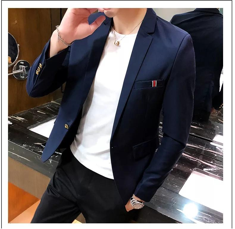 Men in online blue blazer