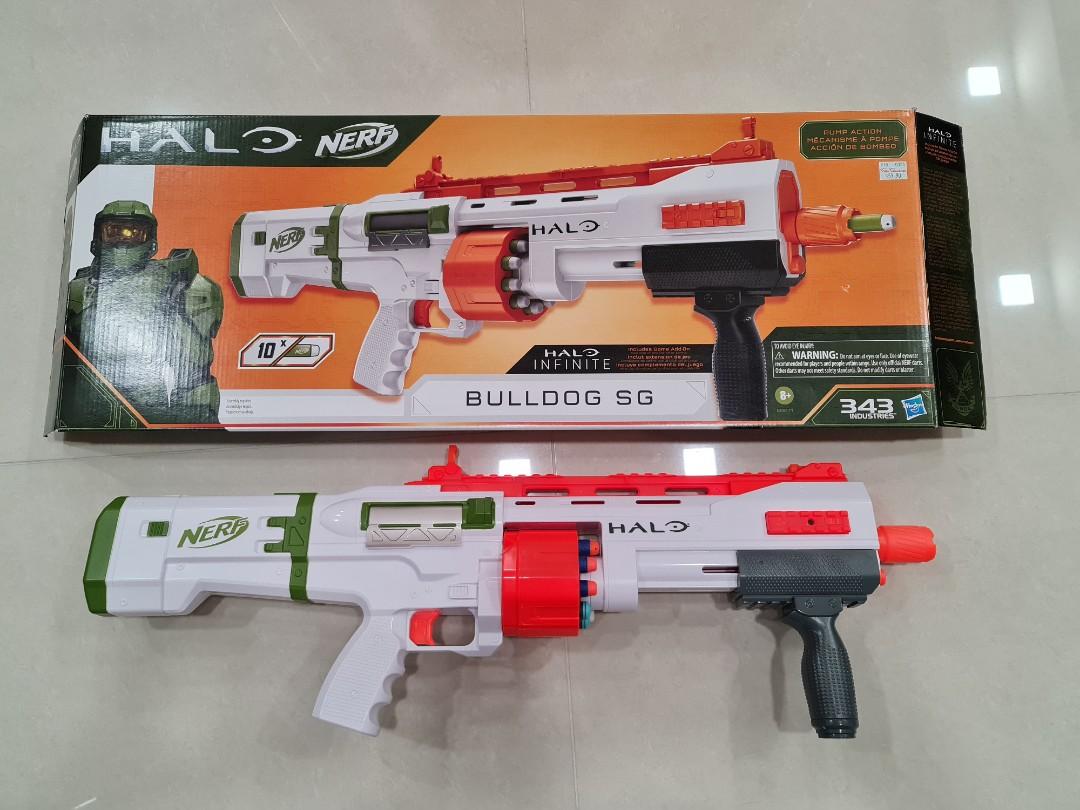Nerf Halo Bulldog SG Blaster - Halo Infinite Inspired Dart Shooter With 10 Darts