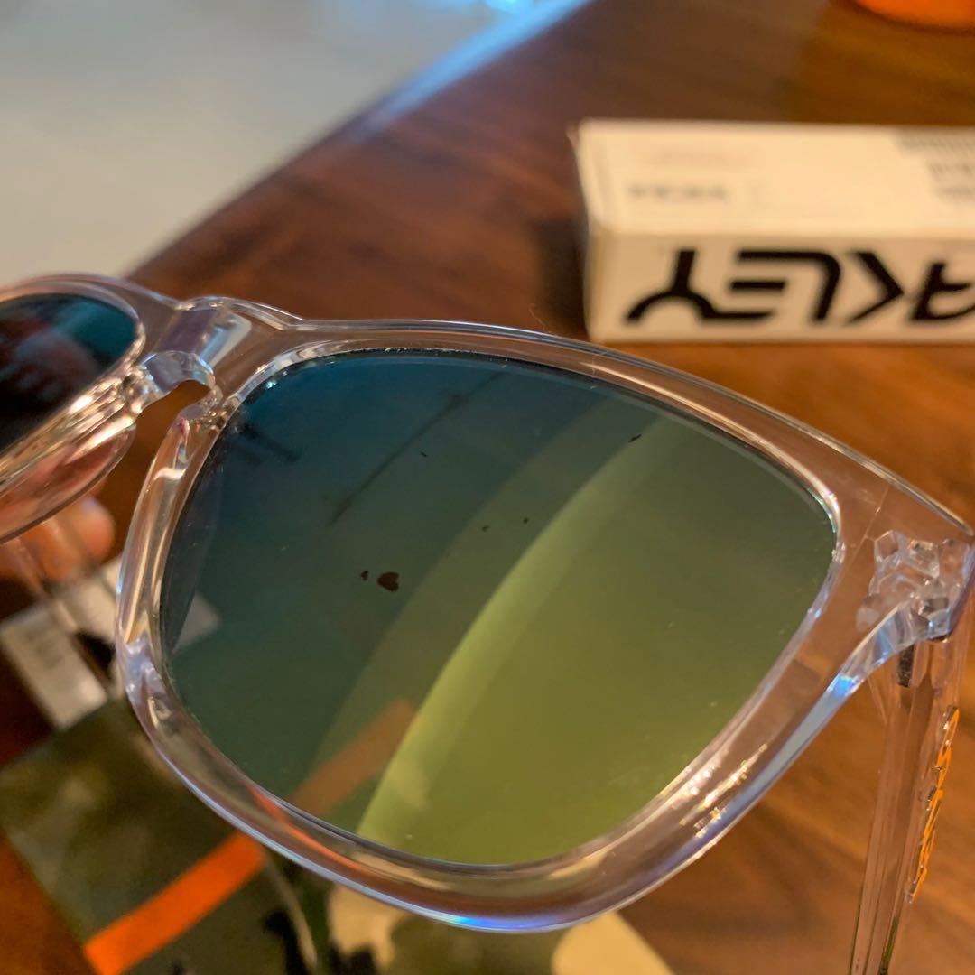 Oakley Frogskin Koston Clear Camo Emerald Iridium, Men's Fashion 