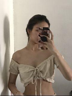 Off shoulder bustier top