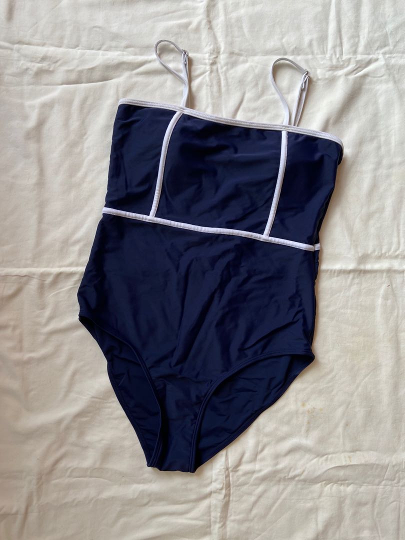 One Piece Navy Blue Swimwear Women S Fashion Swimwear Bikinis Swimsuits On Carousell