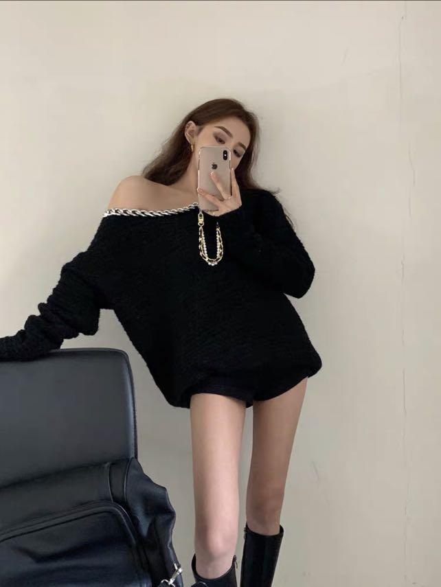 Oversized over the shoulder sweaters best sale