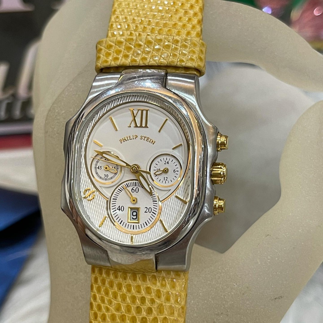 Philip Stein Tank Chrono Two tone w/ two straps, Luxury, Watches on  Carousell