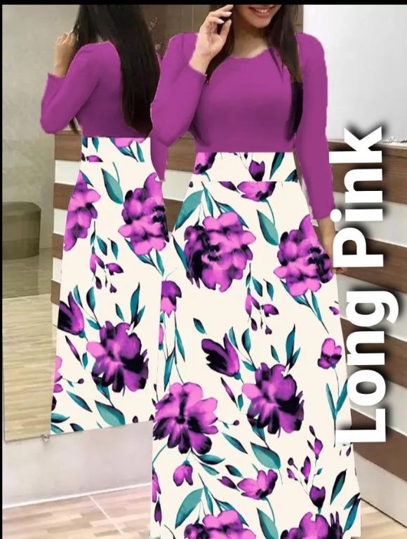 Casual long sleeve hotsell floral maxi dress