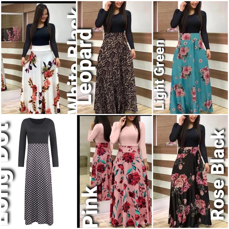 Casual long sleeve floral maxi dress discount