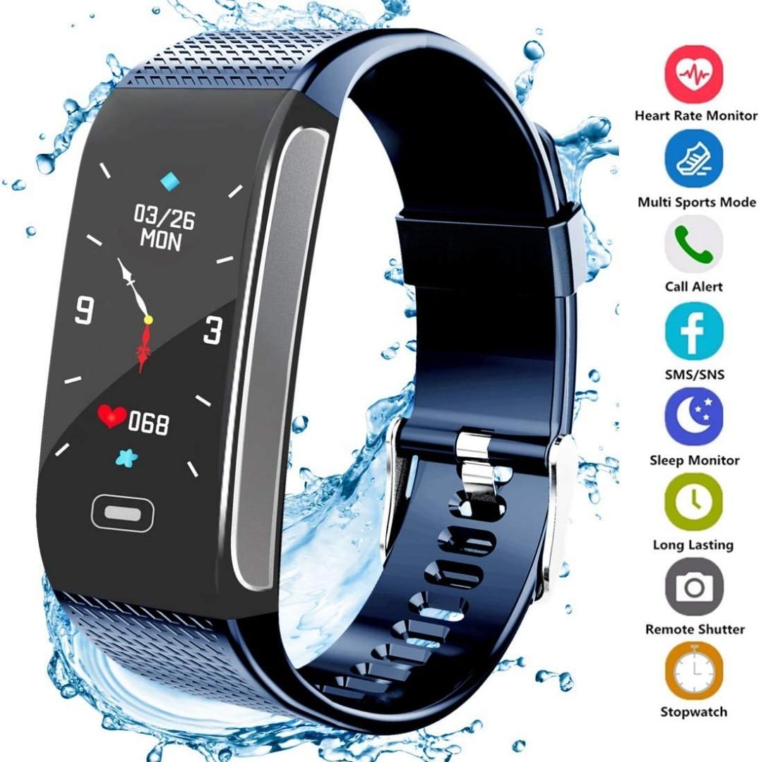 PURPLE Fitness Tracker Activity Fitness Watch Waterproof Pedometer with Sleep Heart Rate Monitor Step Calorie Track Call SMS SNS Alert Stopwatch for Men Women Teens Compatible for Android and iPhone M...