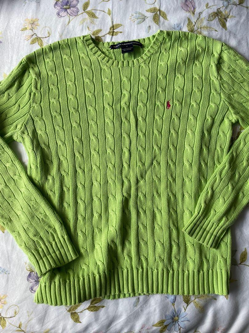 Ralph lauren clearance green cable knit