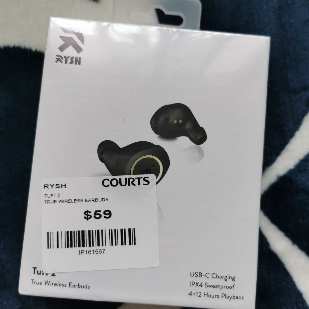 RYSH TUFT II BLACK TRUE WIRELESS EARBUDS BNIB Audio Earphones