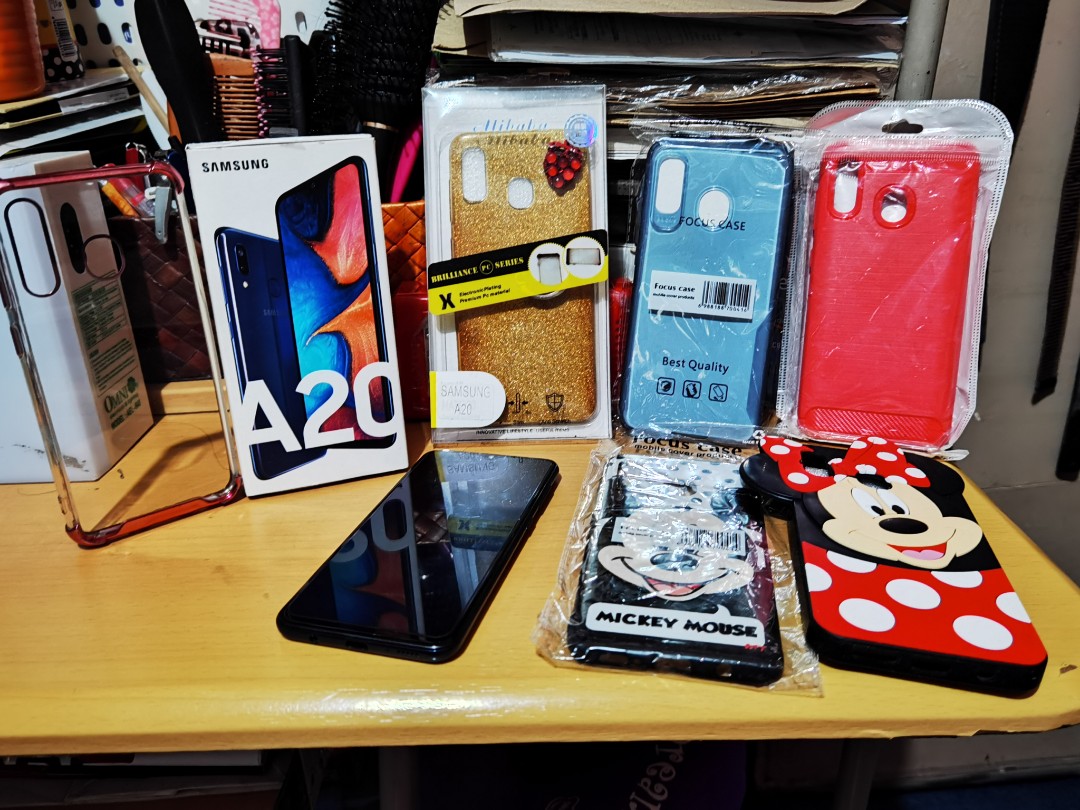 Samsung A20 SmartPhone with box and free Phone Cases tags iphone huawei vivo poco xiaomi a10 a30 realme, Mobile Phones & Gadgets, Mobile Phones, Android Phones, Samsung on Carousell