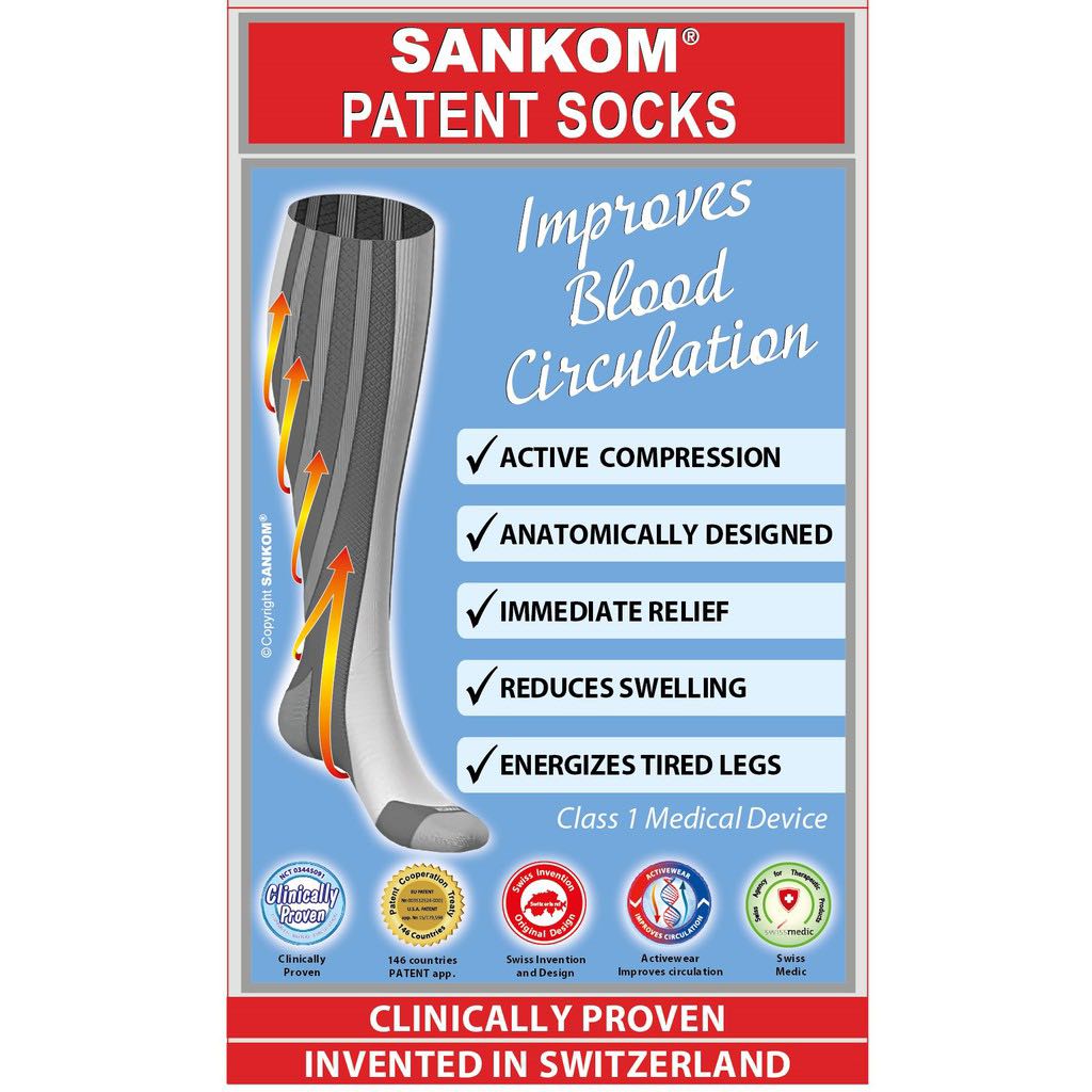 Sankom Compression Plus Size Socks Unisex Patented from Switzerland