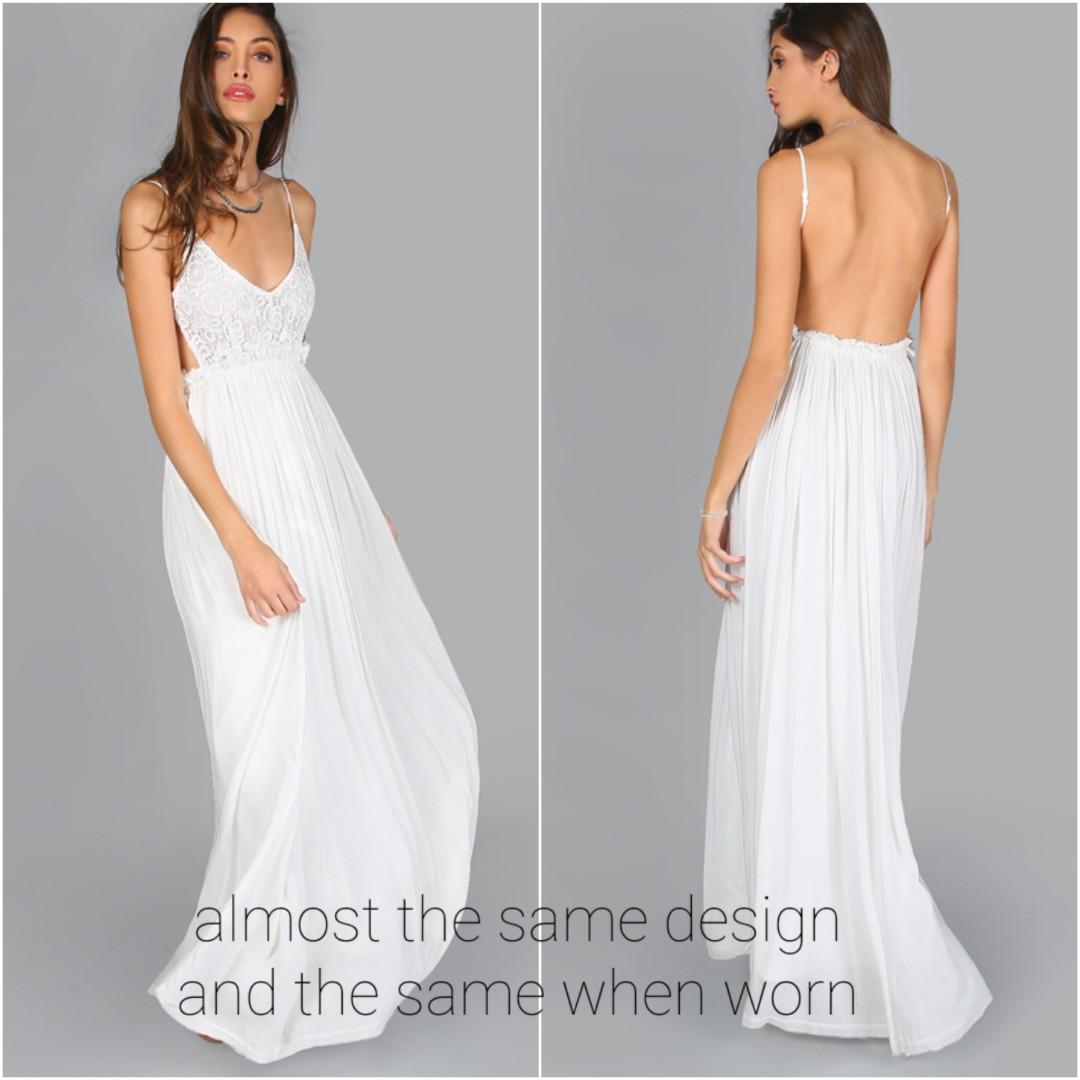 Lace overlay backless on sale pleated maxi dress