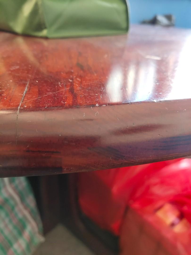 Solid round table (Category: Tables & Sets) located in Singapore. Submitted by four20 (Listing ID 1090059091, Image 3). Description: Very strong round solid wood table for sale. Condition 9/10. Size 103cm↔️ x 74cm↕️ Or you can offer me your reasonable price. Collection at Jurong West Street 42. Please ignore the mess..