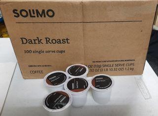 Solimo Dark Roast Coffee Pods, Compatible with Keurig 2.0 K-Cup Brewers, 99 count