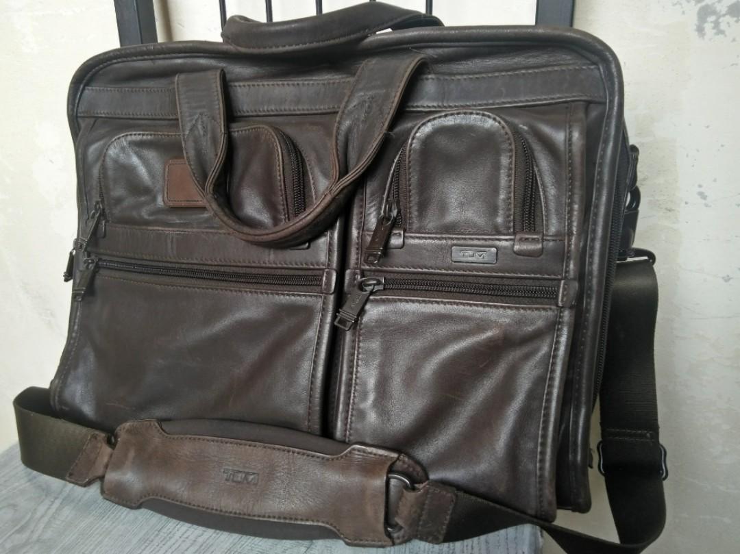Tumi Alpha 3 Brown Napa Leather Men s Fashion Bags Briefcases