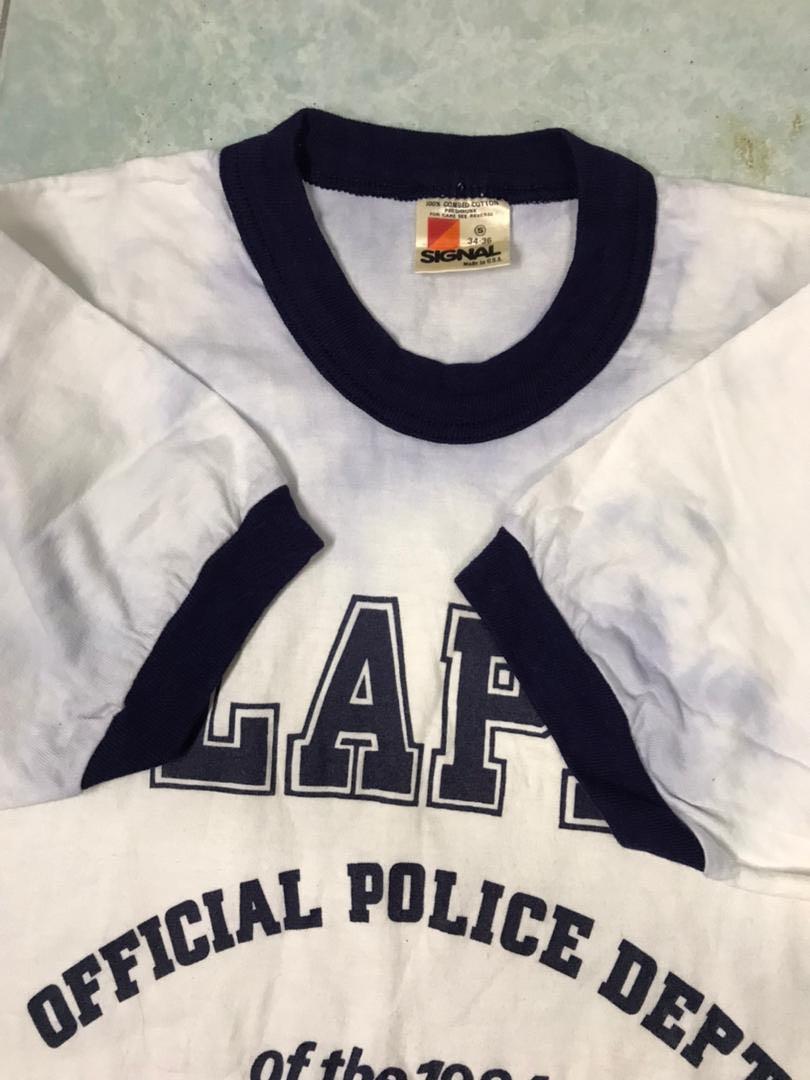 Vintage Ringer 80s LAPD, Men's Fashion, Tops & Sets, Tshirts & Polo ...