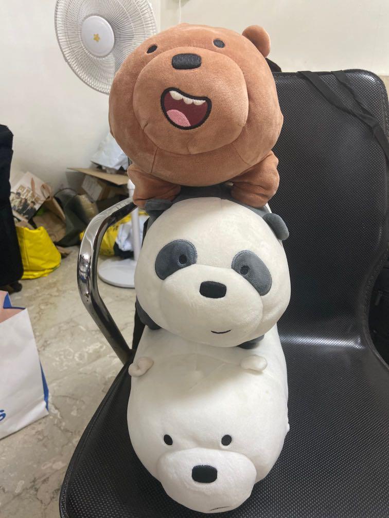 Miniso We Bare Bears Plush Toy Soft Pillow Cushion 18 in.
