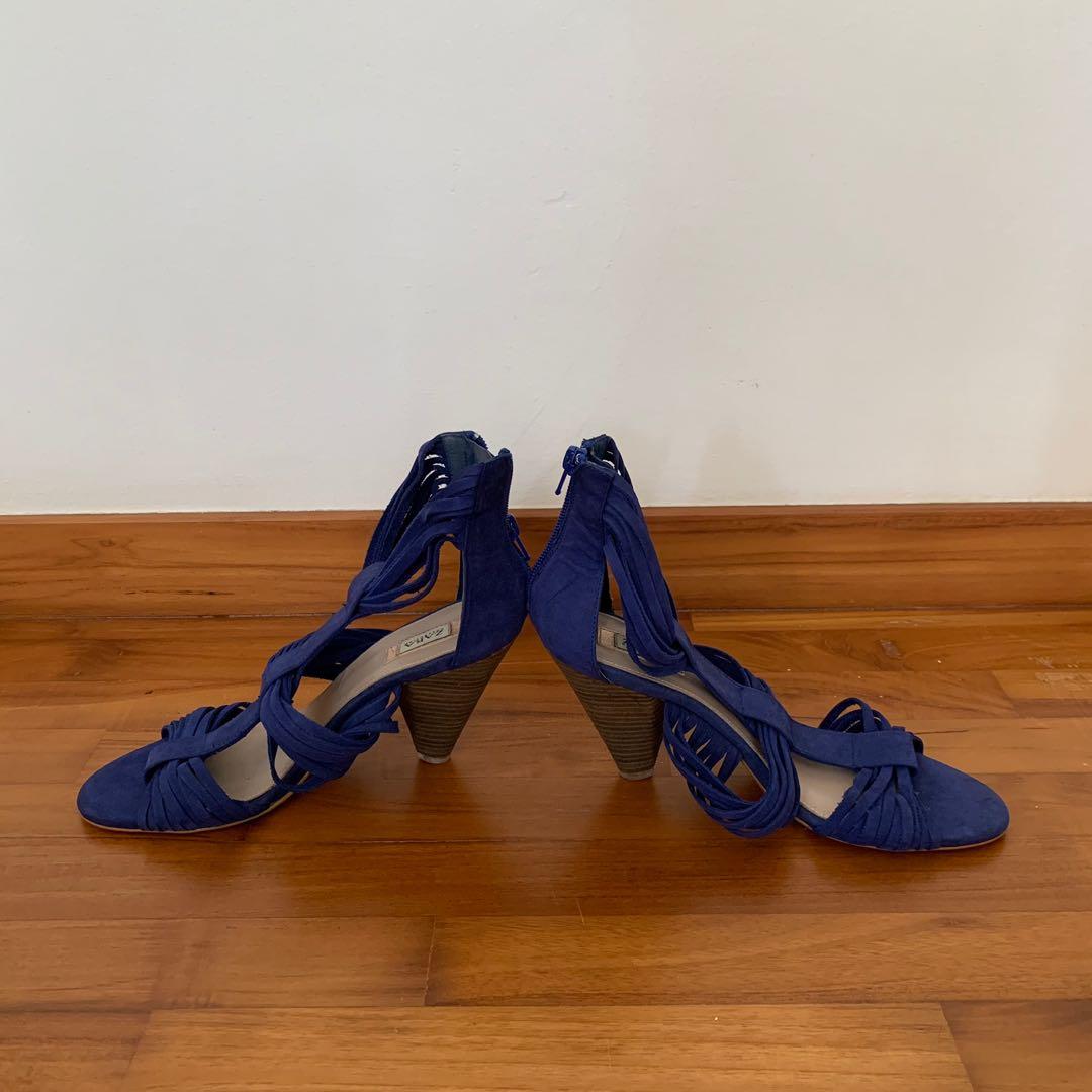 Electric blue strappy heels best sale