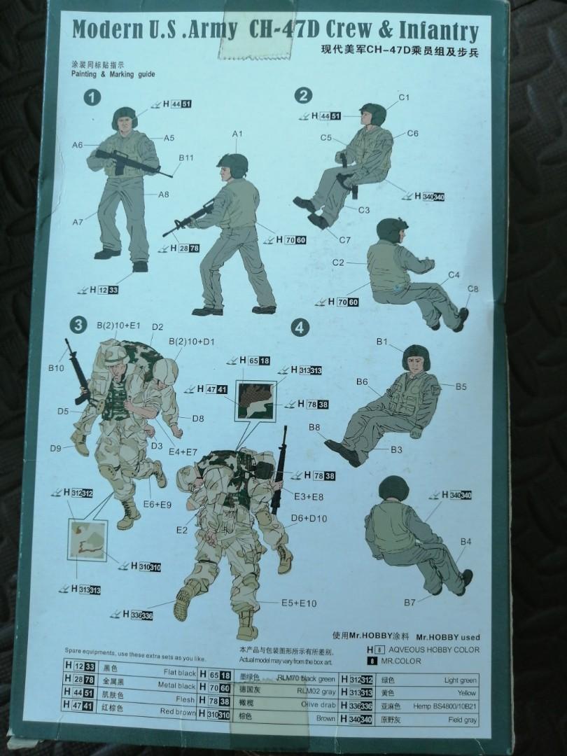 Maquette Figurines 1/35 Trumpeter - Équipage US Army CH-47D Et Infanterie Moderne - Kit à Monter Et Peindre