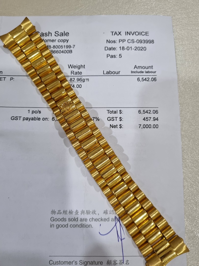Rolex gold strap deals