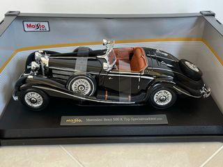 (大減價指定時間地點交收）全新 1/18 Mercedes-Benz 500 K Typ Specialroadster 開蓬古董車