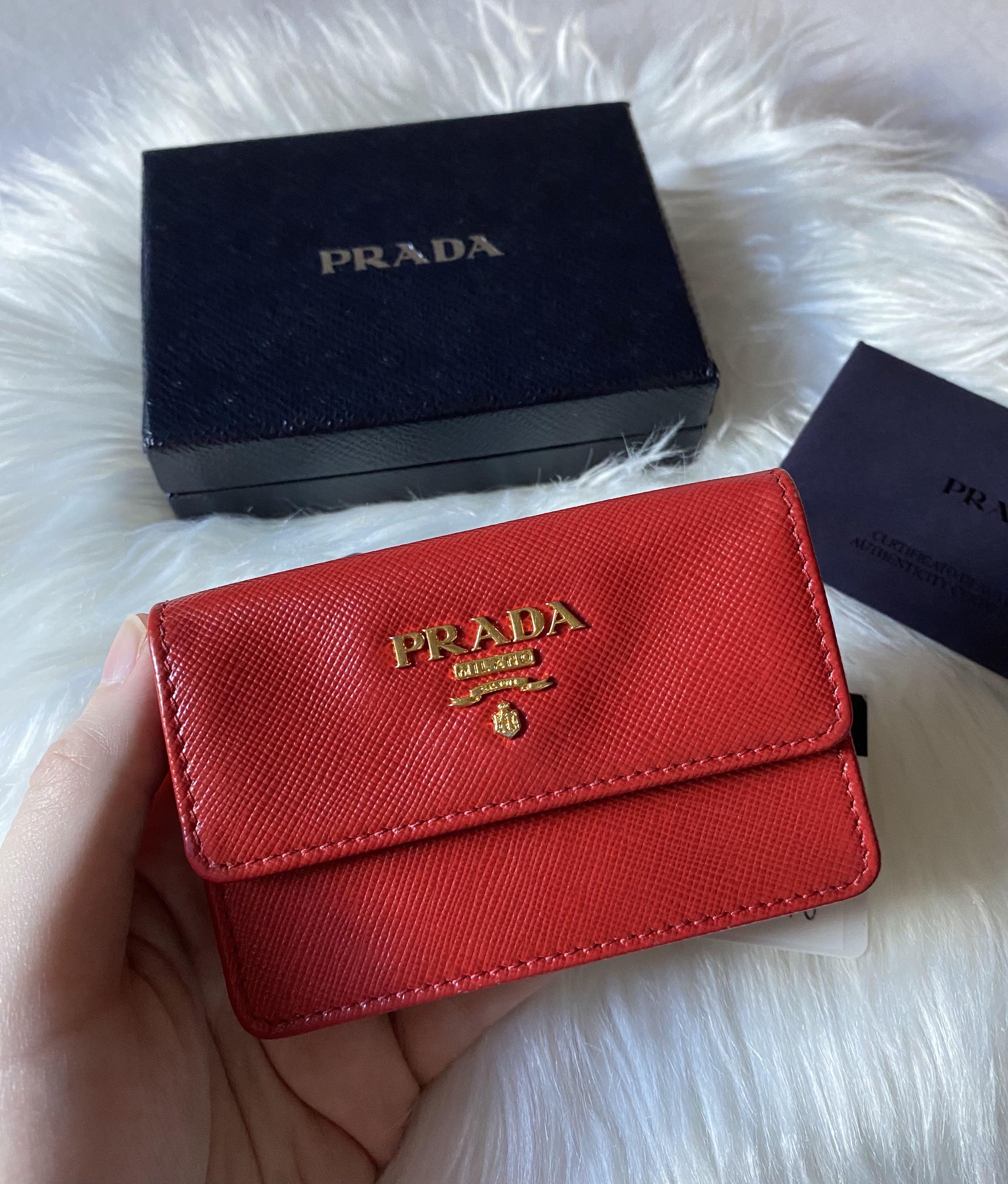 Prada - Red Saffiano Leather Card Holder