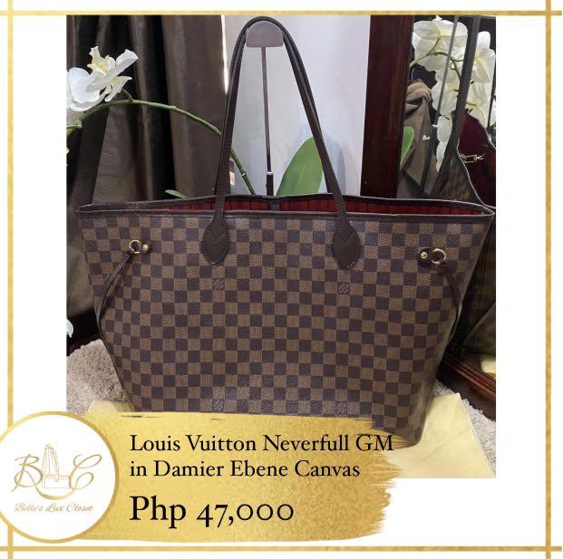 Lightly used LV Neverfull GM Damier Ebene, Luxury, Bags & Wallets on  Carousell