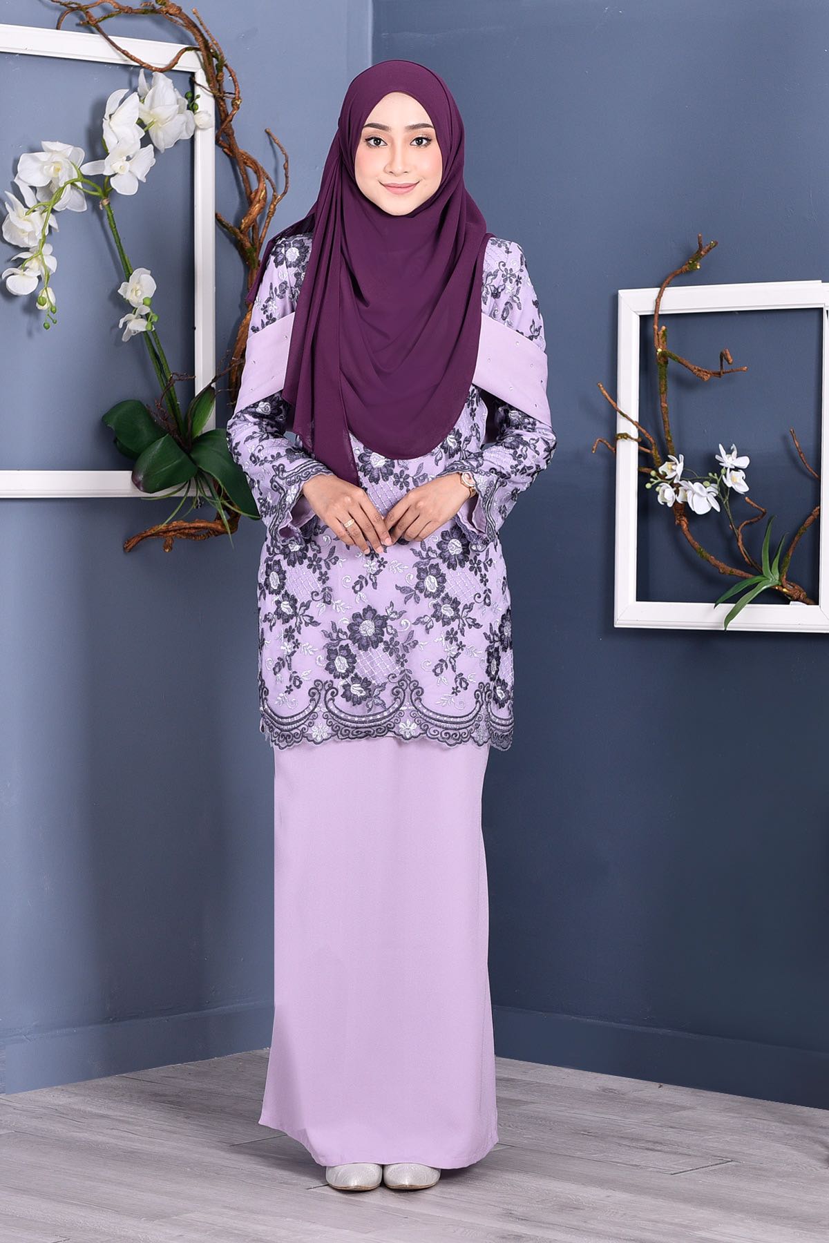 Baju kurung lace hot sale purple