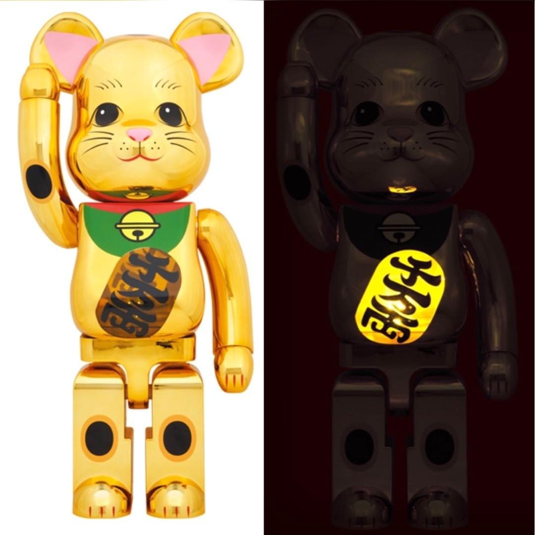 Be Rbrick 鍍金發光千萬兩招財貓1000 千万両金色夜光招財貓lucky Cat 1000 玩具 遊戲類 玩具 Carousell