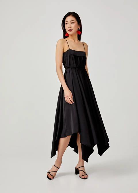 Black trapeze maxi dress clearance