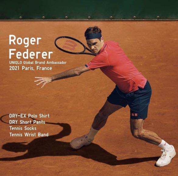Uniqlo Roger Federer 2021 French Open Dry-EX Tennis Sports Shorts Blue size L 