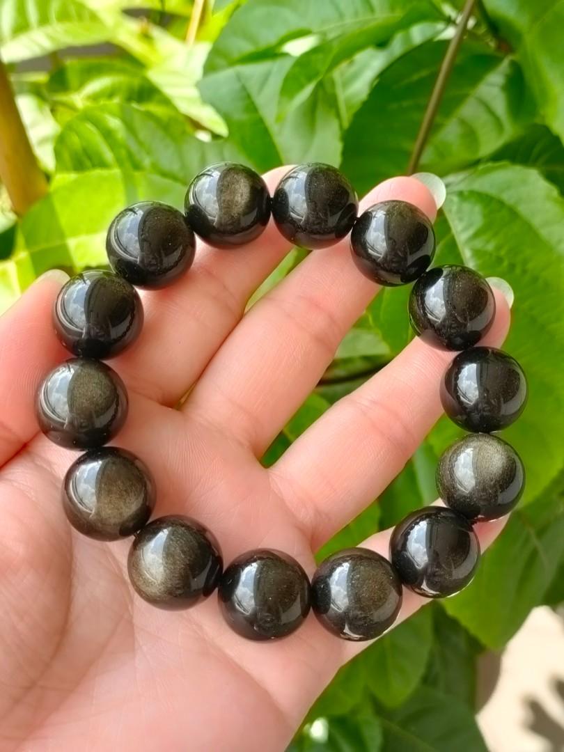Gold sheen obsidian bracelet best sale