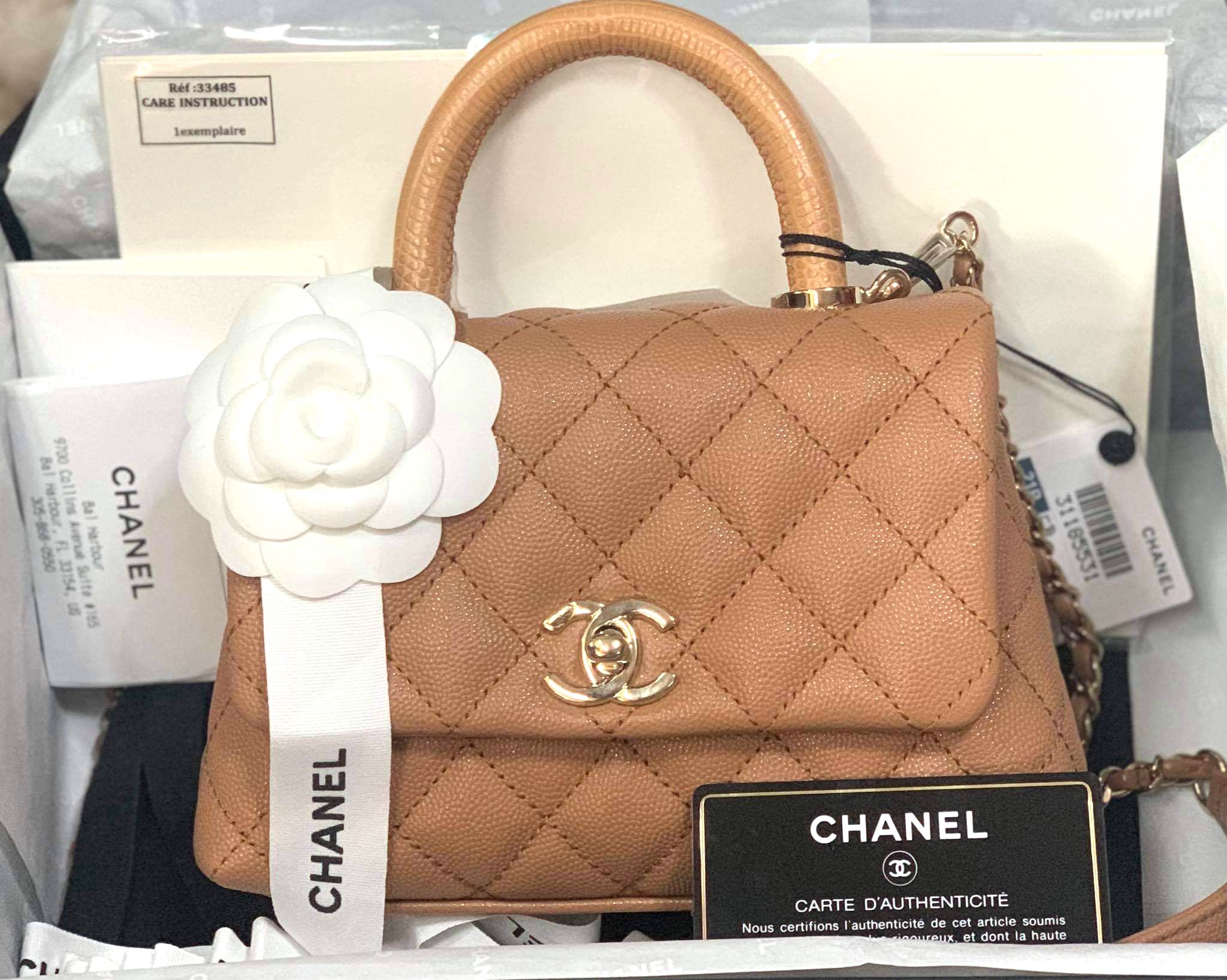 Chanel - Coco Handle Mini - Black Caviar - CGHW - Brand New