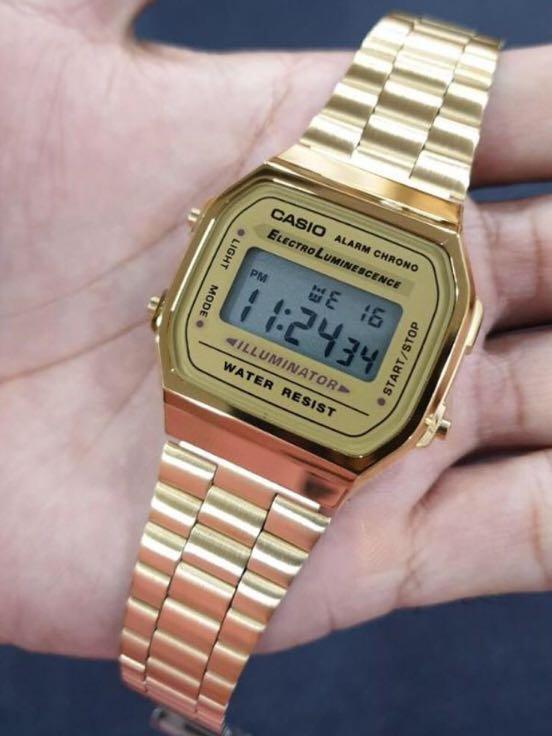 Casio alarm chrono best sale gold