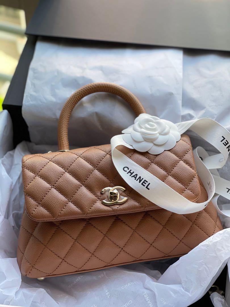 Chanel Caramel Small Coco Handle 21P, Luxury, Bags & Wallets on Carousell