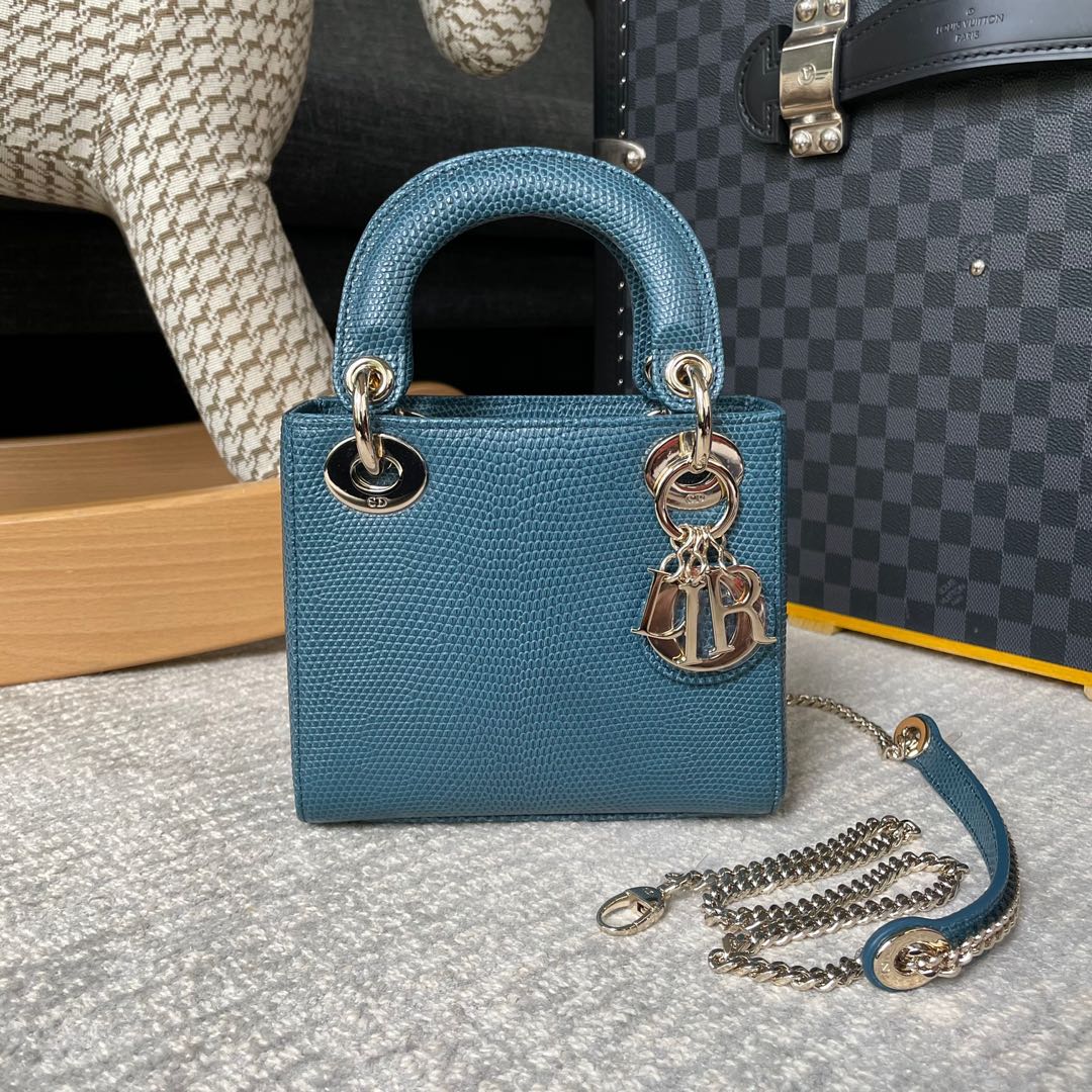 Dior Lady Dior Mini Lizard, Luxury, Bags & Wallets on Carousell