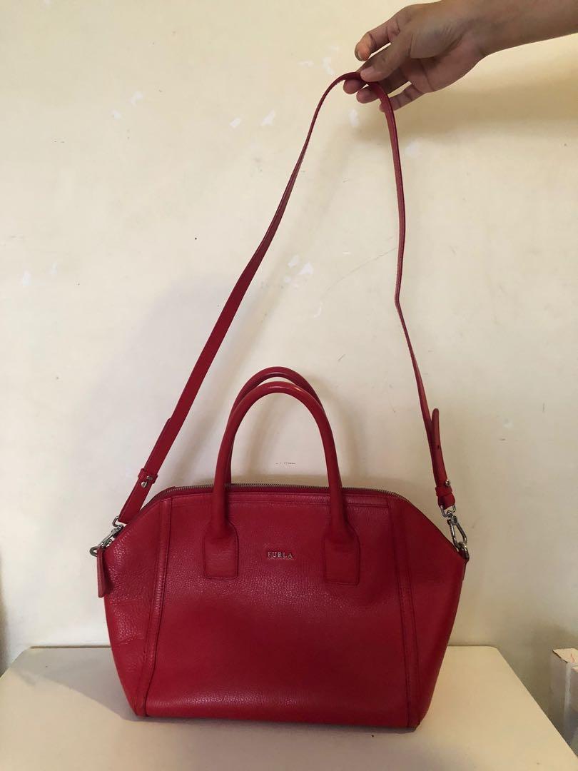Furla leather bowling bag