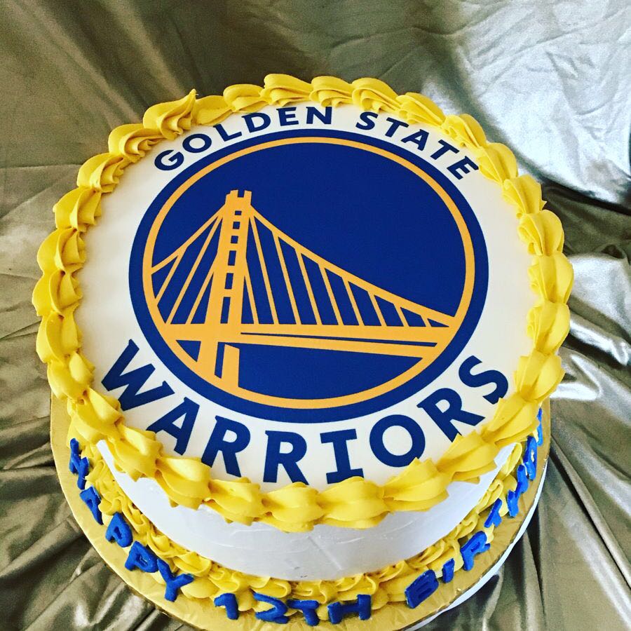 NBA Basketball Cake – Golden state Warriors Cake- 1 tier – Pao's cakes